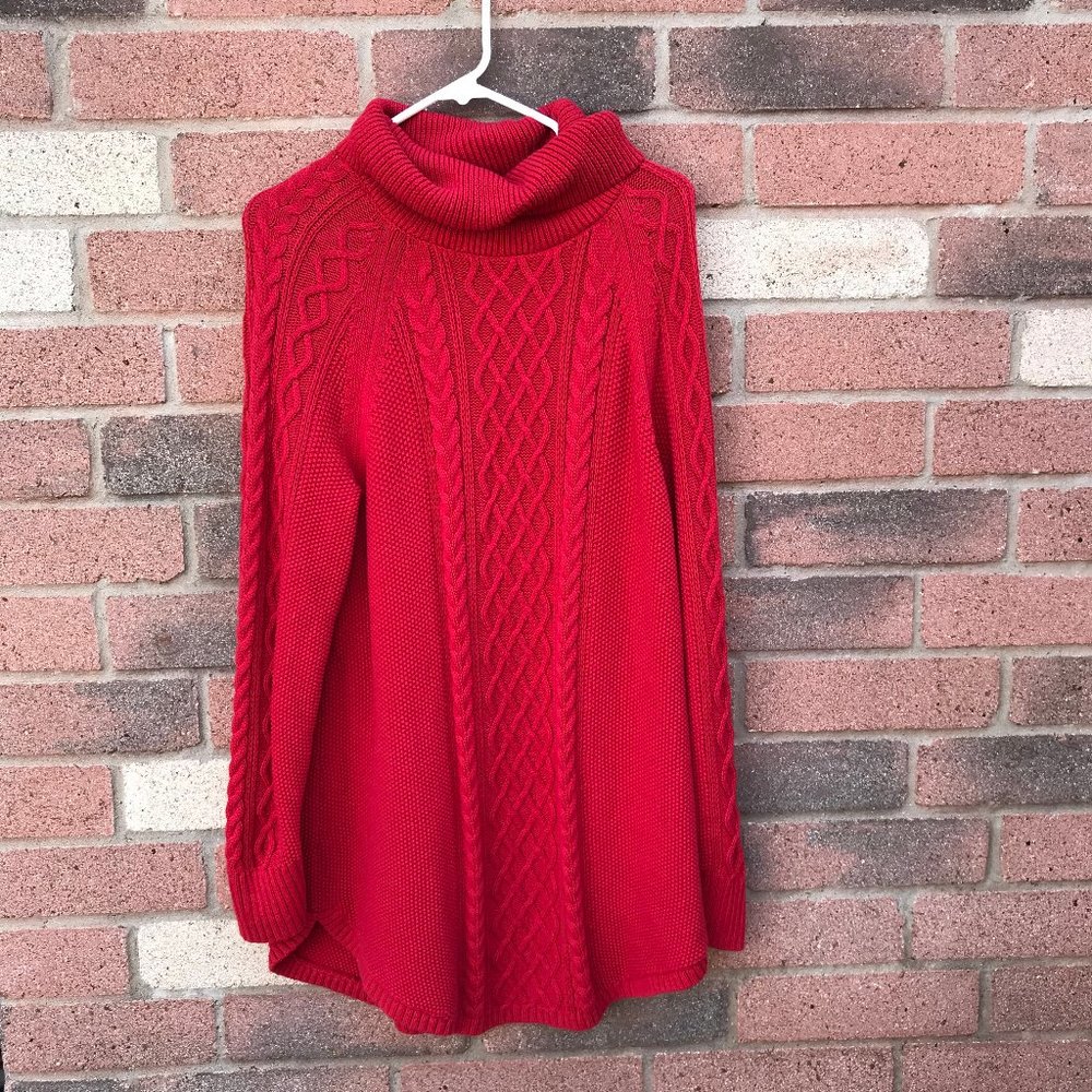 GAP XL Red Knitted Turtleneck Long Sleeve